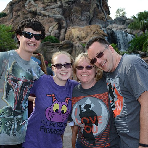 Kristi & her family at Disney