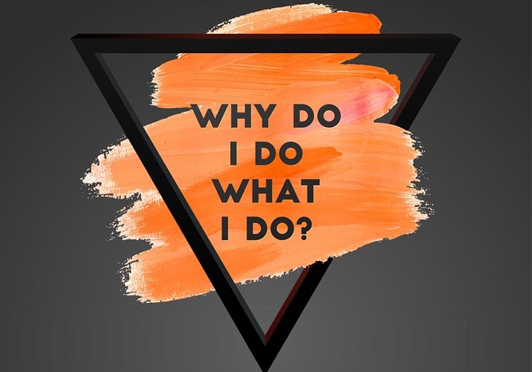 Why do i do What i do. Typographical Background Illustration with Quote. Triangle Plastic Shape and Watercolor Brush Stroke.